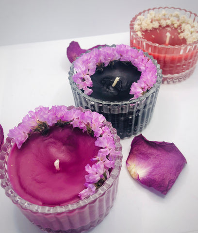 Botanical Candle (small)  scented :Sweet cherry  ,Apple pie , Sandalwood, Japanese Cherry